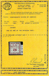 Baton Rouge, La., 1861, 5¢ green & carmine (Scott 11X2), unused ...