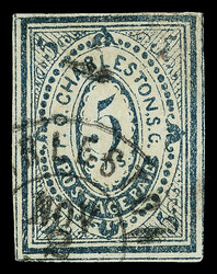 Charleston, S.C., 1861, 5¢ blue (Scott 16X1), partial "Charleston ...
