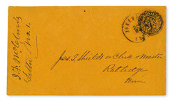 Jonesboro, Tenn., 1861, 5¢ black (Scott 45XU1), bold strike of ...