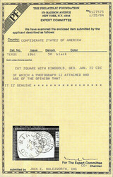 Ringgold, Ga., 1861, 5¢ blue black (Scott 71XU1), overlapped with ...