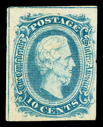 1863, 10¢ blue, "frame lines" (Scott 10), unused without gum, ...