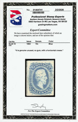 1863, 10¢ blue, "frame lines" (Scott 10), unused without gum, ...