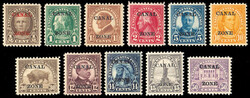 1924-25, overprints on U.S. definitives, flat "A", ½¢ to $1 ...