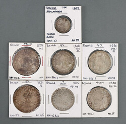 Bolivia. Republica. Group of 19th Century Silver issues., Includes, 4 ...