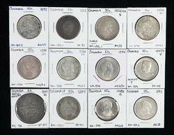Colombia. Republica. Group of Silver issues, 1841-1947., Includes: ...