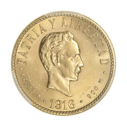 Cuba. Republica. Gold 4 Pesos, 1916 (KM-18), PCGS MS62 Marti. Mintage ...