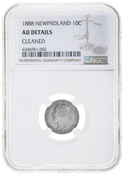 Newfoundland. Victoria (1837-1901). Silver 10 Cents, 1888 (KM-3) NGC ...