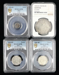 Peru. Republica. Group of encapsulated 19th Century Silver issues., ...