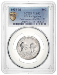 Philippines. Commonwealth. Silver 50 Centavos, 1936 M (KM-176) PCGS ...