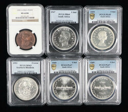 South Africa. ZAR-Elizabeth II. Group of encapsulated coins., ZAR. ...