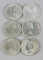 South Africa and Southern Rhodesia. Sextet of Silver Crowns., ...