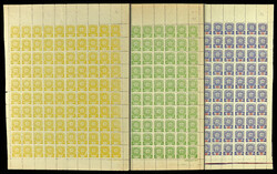1945, 10f-200f Soviet Star (Michel 81-86), full sheets of 100, ...