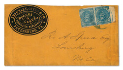 1862, 5¢ blue, Archer & Daly printing on Petersburg Va Cameo cover ...