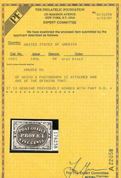 Providence, R.I., 1846, 5¢ & 10¢ gray black (Scott 10X1, 10X2), ...