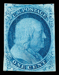 1851, 1¢ blue, type II, stitch watermark (Scott 7 var.), Plate III, ...