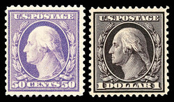 1908-09, Washington-Franklins, D.L. watermark, 1¢ to $1 complete ...