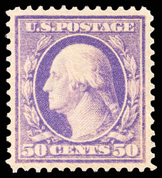 1909, 50¢ violet, D.L. watermark (Scott 341), o.g., never hinged, ...