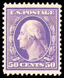1909, 50¢ violet, D.L. watermark (Scott 341), o.g., hinged, Post ...