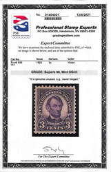 1923, 3¢ Lincoln (Scott 555), o.g., never hinged, a magnificent ...