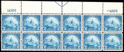 1923, $2 U.S. Capitol (Scott 572), top margin horizontal block of 12 ...