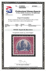 1923, $5 America (Scott 573), o.g., never hinged, flawlessly printed ...