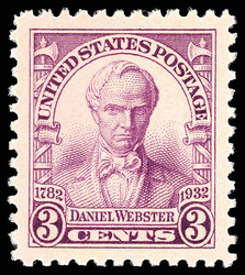 1932, 3¢ Daniel Webster (Scott 725), o.g., never hinged, a pristine ...