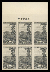 1935, National Parks, imperf., 1¢ to 10¢ complete set of plate ...
