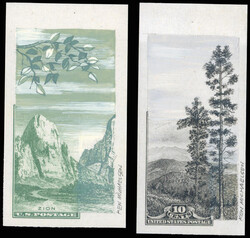 1935, National Parks, imperf., 8¢ to 10¢ with gorgeous Remarques by ...