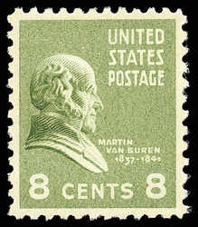 1938, Presidential Issue, 8¢ Van Buren (Scott 813), o.g., never ...