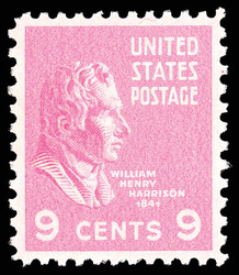 1938, Presidential Issue, 9¢ William Henry Harrison (Scott 814), o.g ...