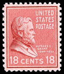 1938, Presidential Issue, 18¢ Grant (Scott 823), o.g., never hinged, ...
