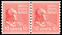 1939, Presidential Issue, 10¢ Tyler, horizontal coil, perf. 10 ...