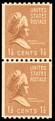 1939, Presidential Issue, 1½¢ Martha Washington, vertical coil, ...