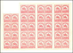 Wells Fargo & Co., 1862-64, 25¢ red (Scott 143L9), sheet of 40 (less ...