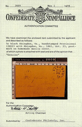 Abingdon, Va., 1861, 5¢ black (Scott 2XU2), partly clear strike at ...