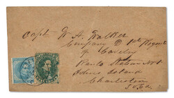 1861, 5¢ green and 1862, 5¢ blue, Richmond printing on London paper ...