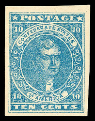 1861, 10¢ blue, Paterson printing (Scott 2), o.g., lightly hinged, ...
