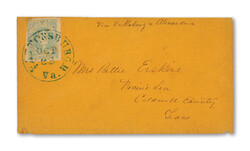 1861, 10¢ light milky blue, Stone Y (Scott 2e), large margins except ...
