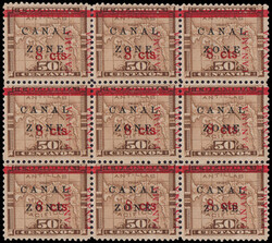 1906, 8¢ on 50c Map, bister brown, Antique type varieties (Scott 19, ...