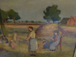 Unbekannter Künstler, "Familiennachmittag", &Ouml;lgemälde auf ...