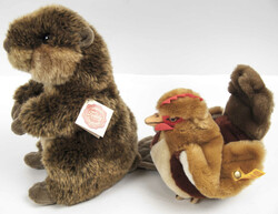 2 Plüschfiguren, dabei 1x Steiff Henne mit Knopf und Fahne sowie 1 ...