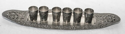 Silber - Schnaps - Tablett mit sechs Bechern. Sterlingsilber. Gemarkt ...