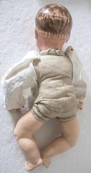 Schildkröt doll, celluloid, body fabric, marked on the back.