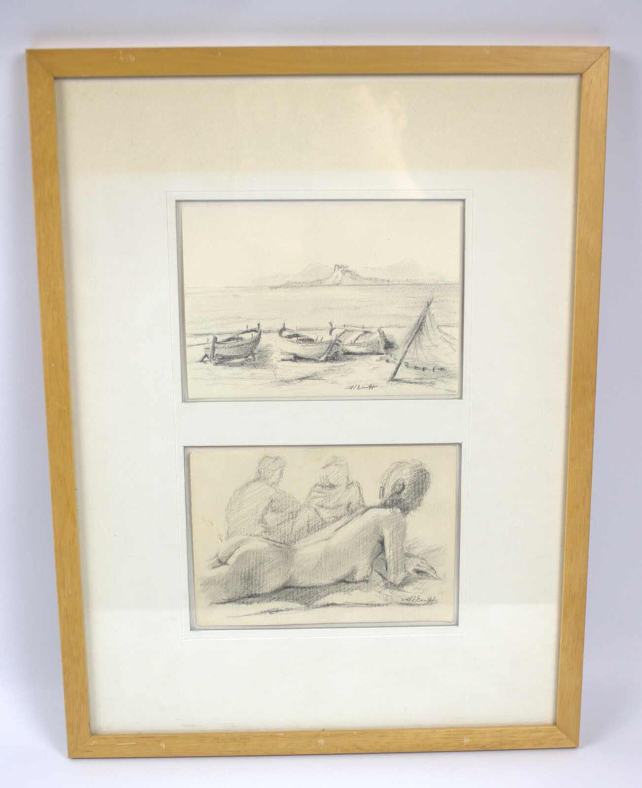 Vincenzo Albanese (1933 - 1994) 2 Bleistiftzeichnungen, hinter Glas ...