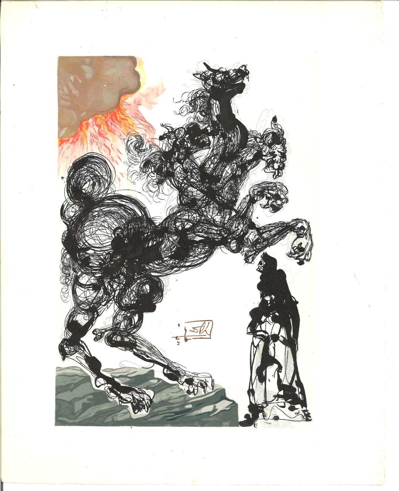 Salvador Dali, Holzschnitt "The Inferno 6,Cerberus", 1963. Auf BFK ...