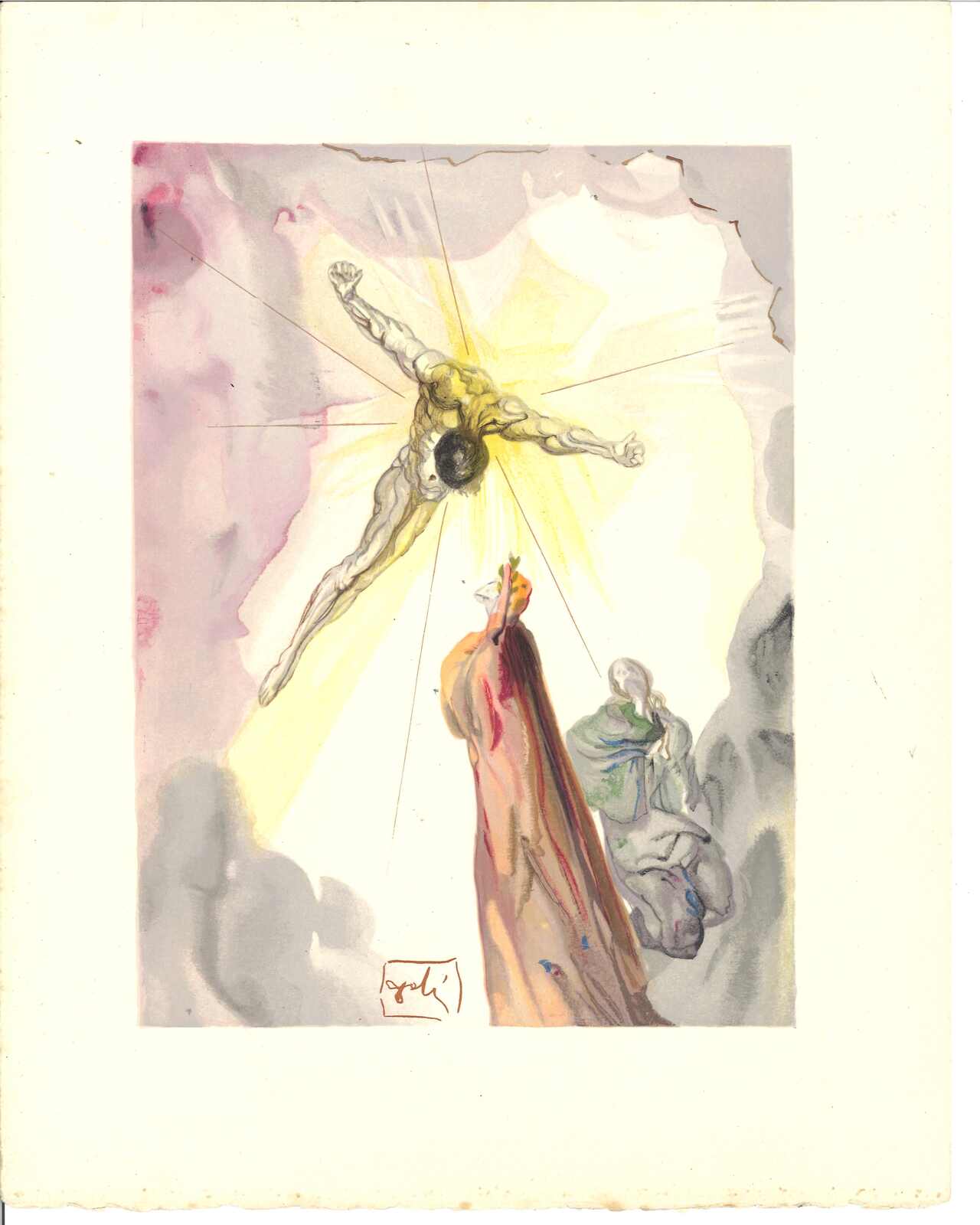 Salvador Dali, Holzschnitt "Die Göttliche Komödie 5 - Erscheinung ...