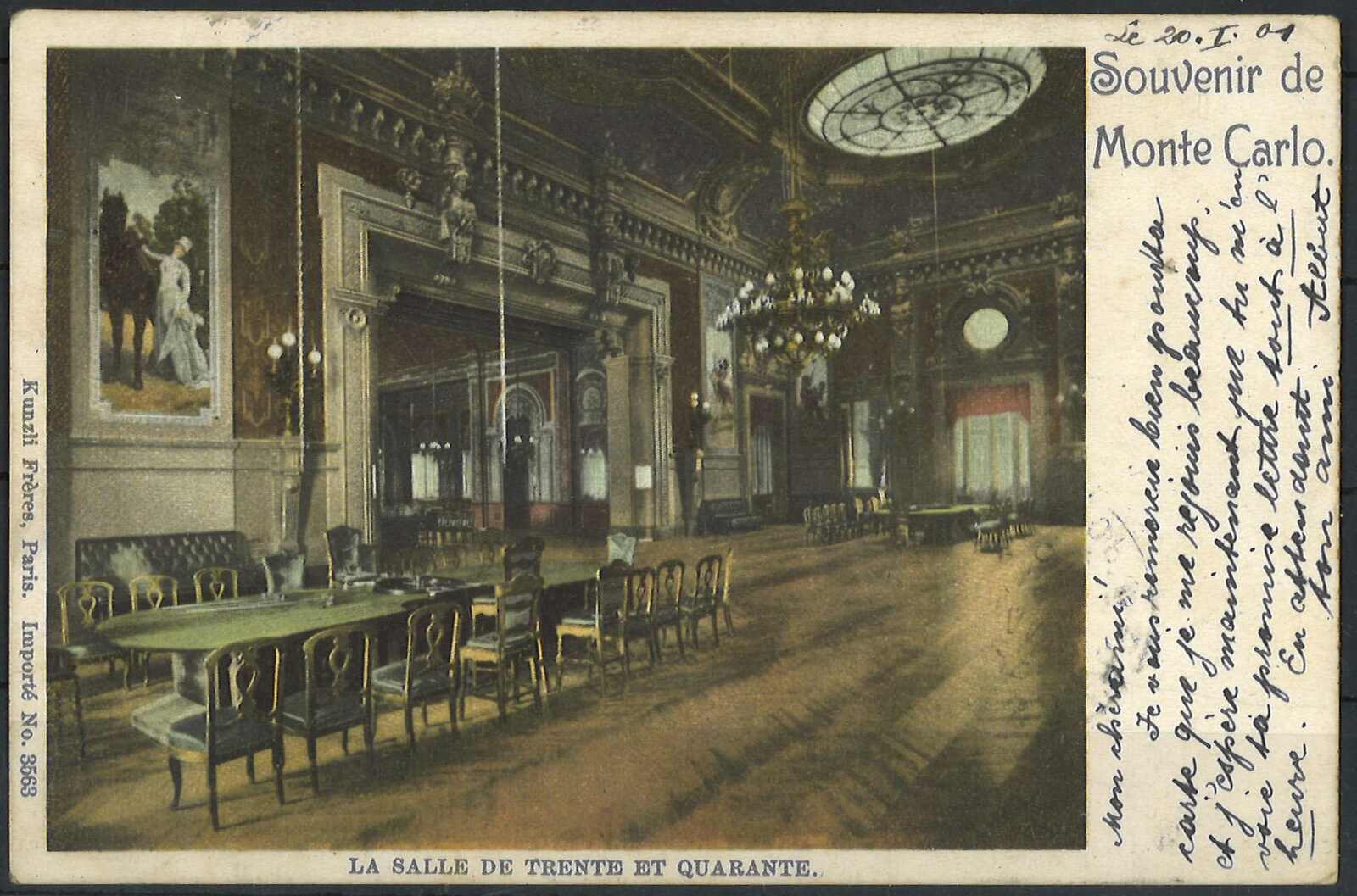 Postkarte "La Salle de Trente et Quarante" Souvenir de Monte Carlo, ...