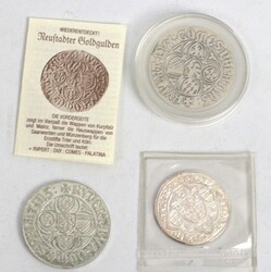 3 Silber Prägungen, Repliken. Mittelalter, 1x mit Zertifikat.