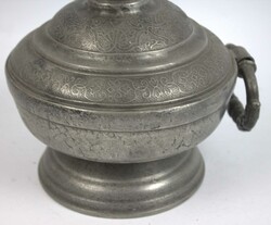 Jugendstil Zinngefäß / Krug mit Deckel, am Stand gemarkt. Höhe ca. ...