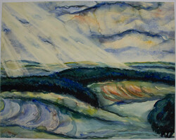 Aquarell "Küstenlandschaft" links unten Signiert Griebel 25. ...